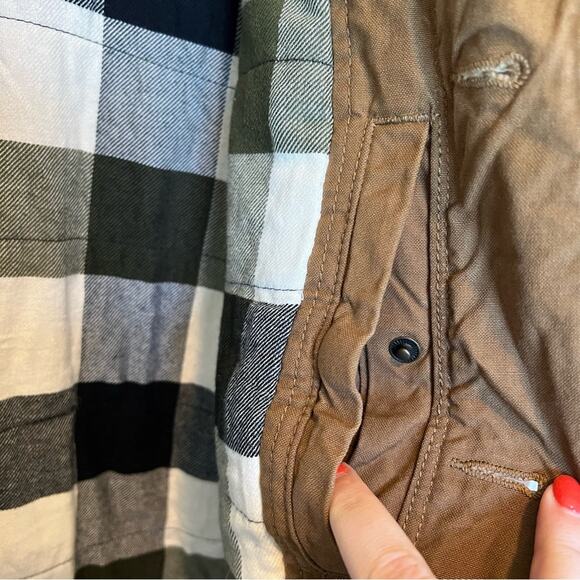 NWT American Eagle Jacket Brown Canvas Button Jacket Medium Duck Barn Worker‎ - Picture 4 of 10